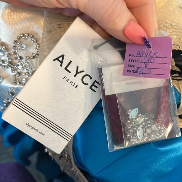 Alyce Paris Formal Dress Prom Cocktail Illusion Mini Size 8 NWT Gemstones - Picture 9 of 12